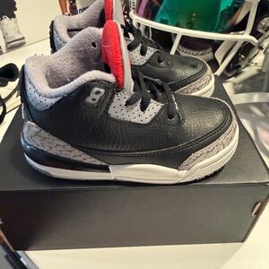 Jordan Kids Black and Red Sneakers